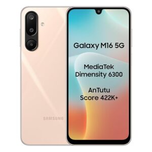 Samsung Galaxy M16 5G (Blush Pink, 8GB RAM, 128 GB Storage) | MediaTek Dimensity 6300 | AnTuTu Score 422K+ | Super Amoled Display | 25W Fast Charging | 6 Gen. of OS Upgrades | Without Charger