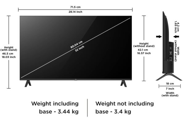 TCL 79.97 cm (32 inches) Metallic Bezel-Less S Series FHD Smart Android LED TV 32S5500AF (Black) - Image 8