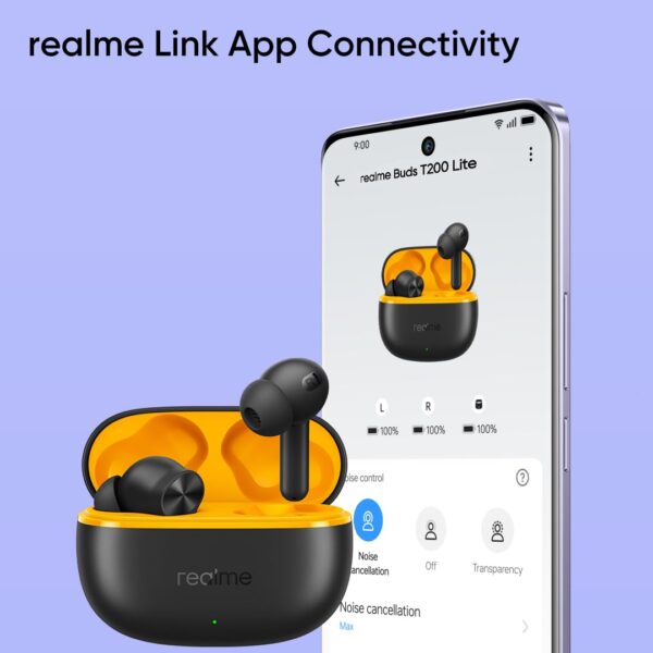 realme Buds T200 Lite Bluetooth in Ear Earbuds,4 Mic, AI ENC for Calls,48 Hours Total Playback - Image 3