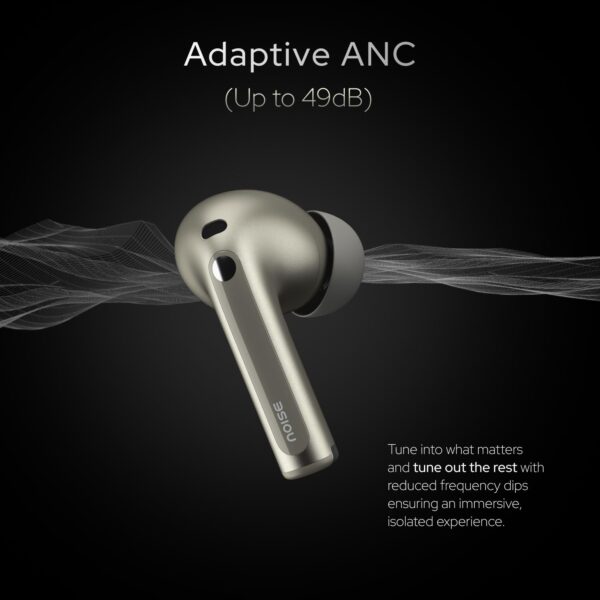 Noise Master Buds, Sound by Bose in-Ear Bluetooth Earbuds, Up to 49dB Adaptive ANC, LHDC 5.0, Immersive Spatial Audio, 44H Playtime with 6 mic ENC, Dual Pairing, IPX5 Ear Buds TWS (Silver) - Image 4