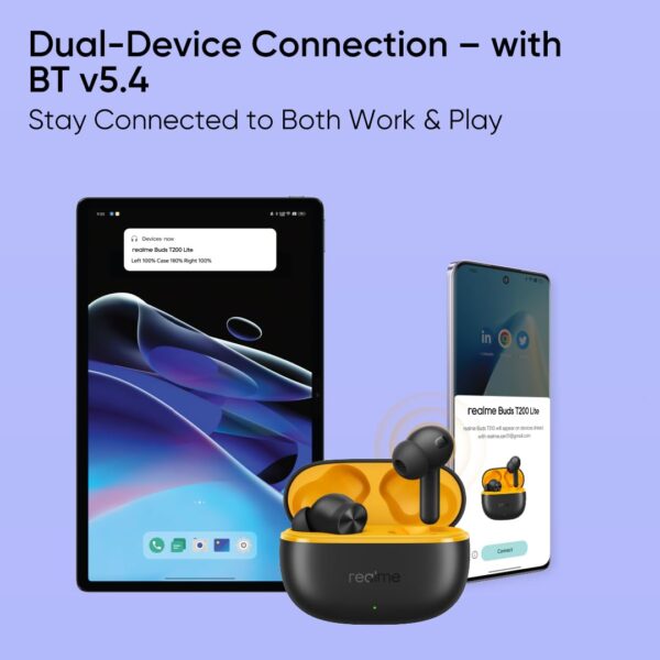 realme Buds T200 Lite Bluetooth in Ear Earbuds,4 Mic, AI ENC for Calls,48 Hours Total Playback - Image 8