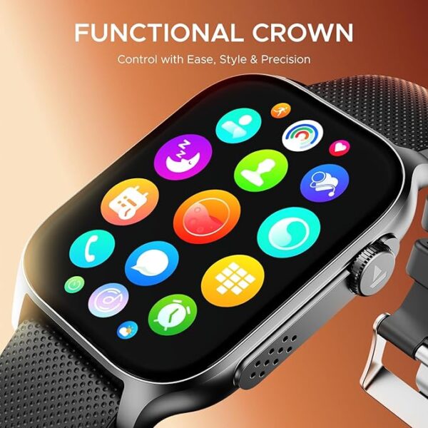 boAt New Launch Ultima Ember Smartwatch w/ 1.96” (4.97 cm) AMOLED Display, Personalized Fitness Nudges, Functional Crown, 100+ Sports Modes, Custom Watch Faces (Bold Black) - Image 2
