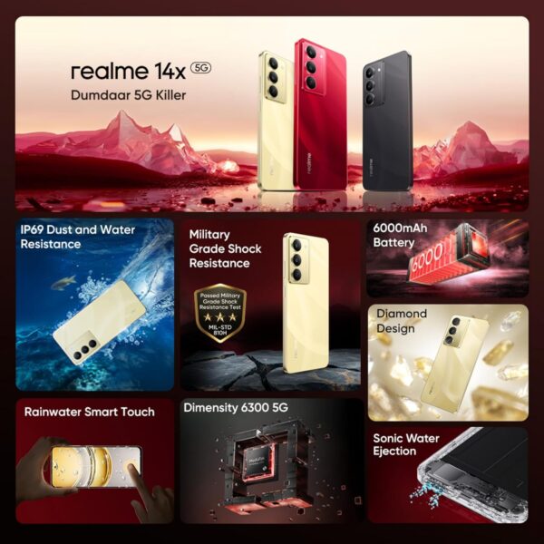 realme 14x 5G (Golden Glow, 6GB RAM, 128GB Storage) - Image 6